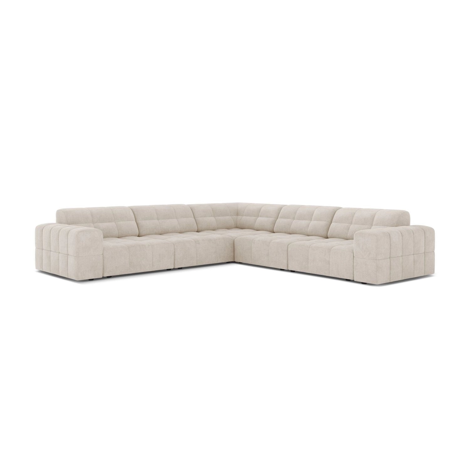 Jennifer 7-Sitzer Ecksofa, Symmetrisch, aus Samt oder Chenille, 285x285 cm von Micadoni – Bild 1