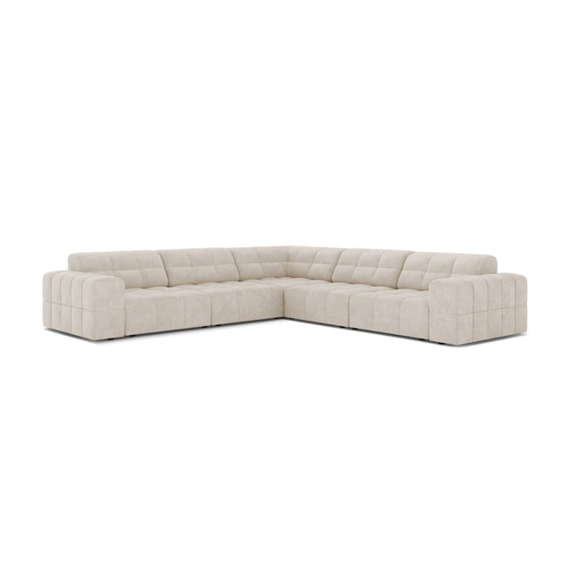 Jennifer 7-Sitzer Ecksofa, Symmetrisch, aus Samt oder Chenille, 285x285 cm von Micadoni – Bild 1