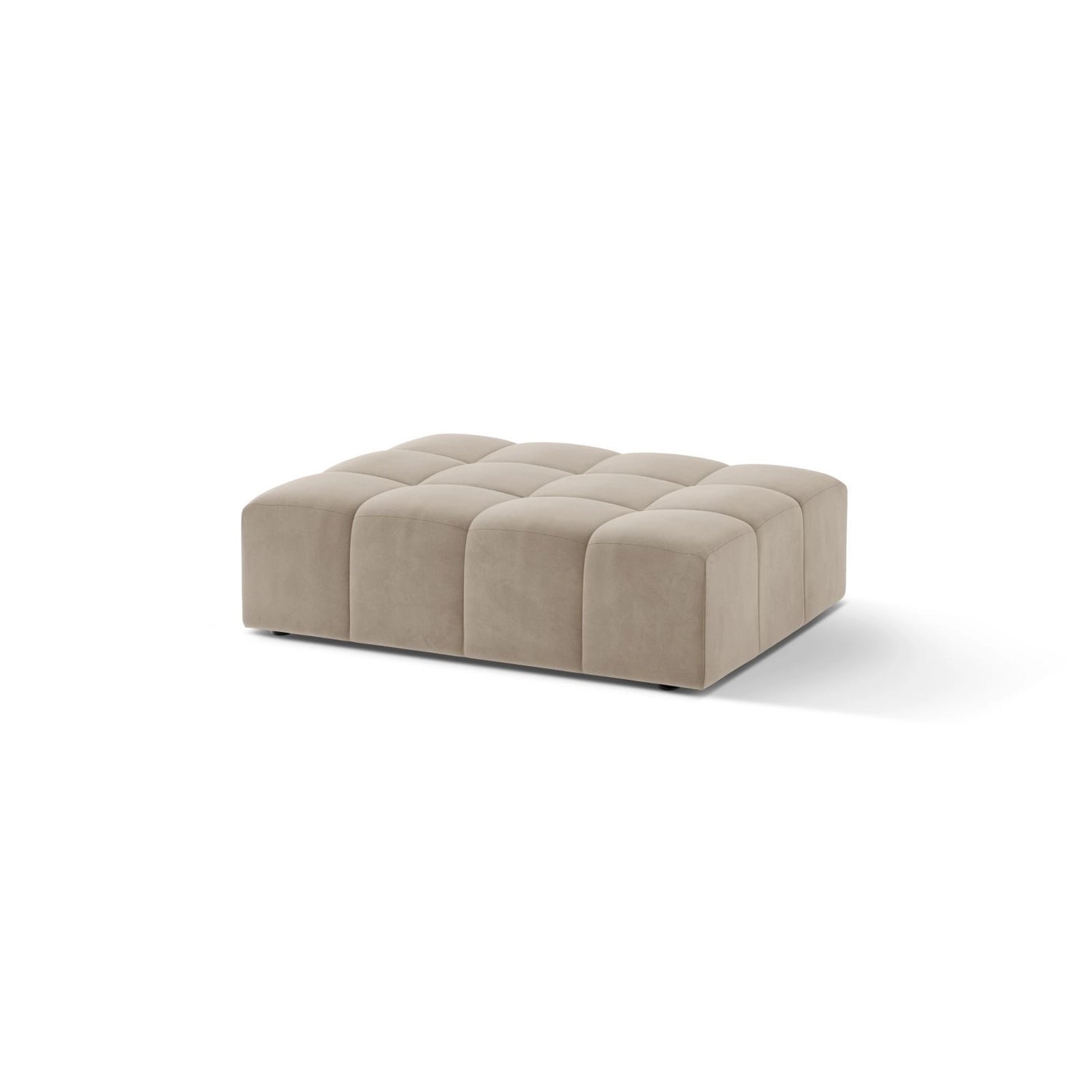 Jennifer Pouf aus Samt in Dunkelbeige (Bluvel 30), 102x80 cm von Micadoni – Bild 3
