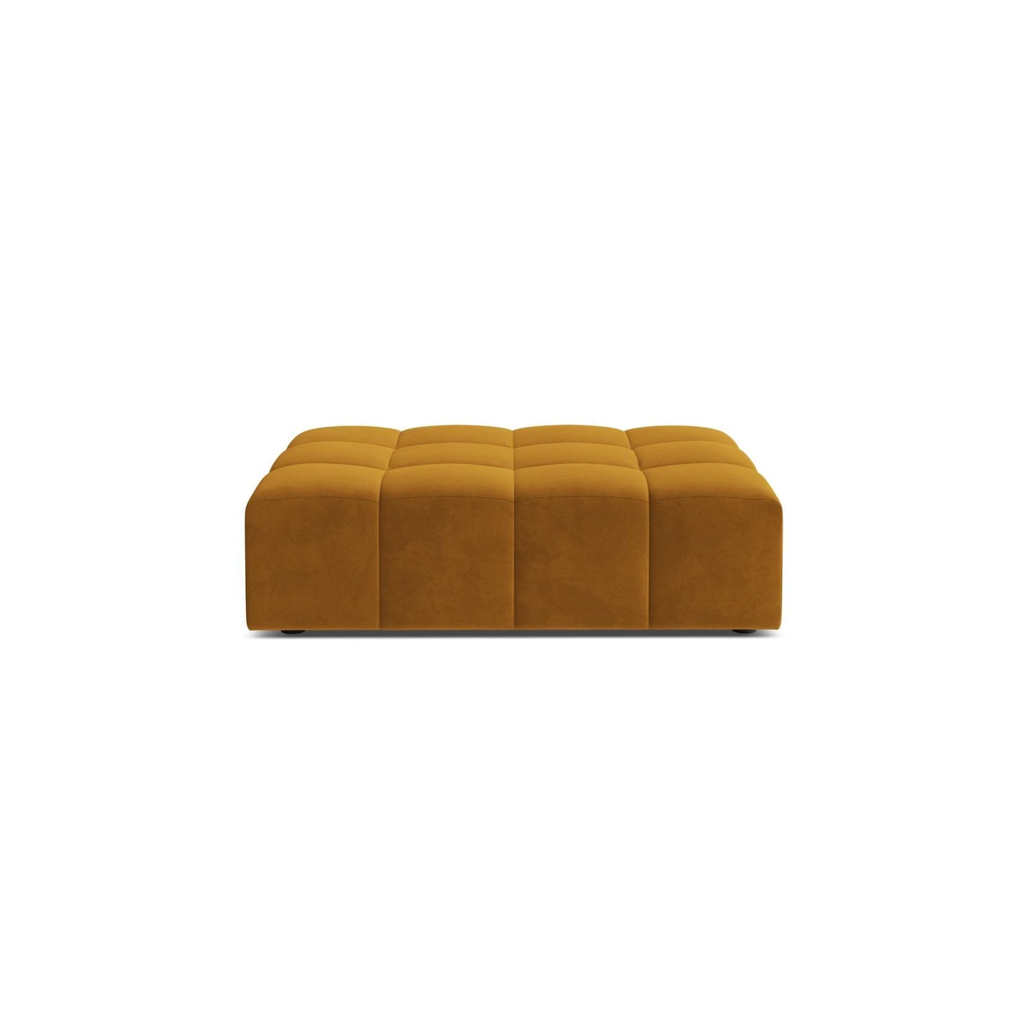 Jennifer Pouf aus Samt in Gelb (Bluvel 68), 102x80 cm von Micadoni – Bild 1