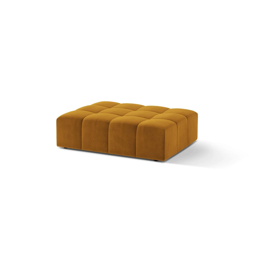 Jennifer Pouf aus Samt in Gelb (Bluvel 68), 102x80 cm von Micadoni – Bild 3