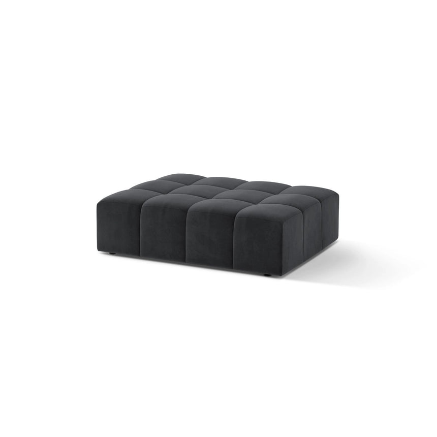 Jennifer Pouf aus Samt in Grau (Bluvel 14), 102x80 cm von Micadoni – Bild 3