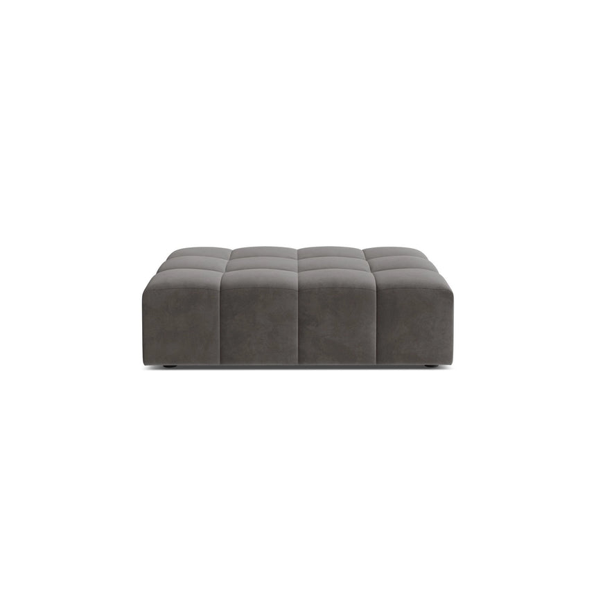 Jennifer Pouf aus Samt in Hellgrau (Bluvel 13), 102x80 cm von Micadoni – Bild 1