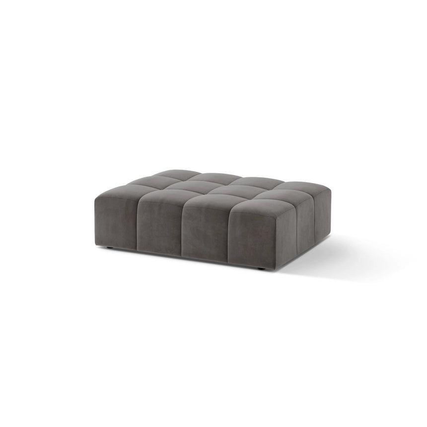 Jennifer Pouf aus Samt in Hellgrau (Bluvel 13), 102x80 cm von Micadoni – Bild 3