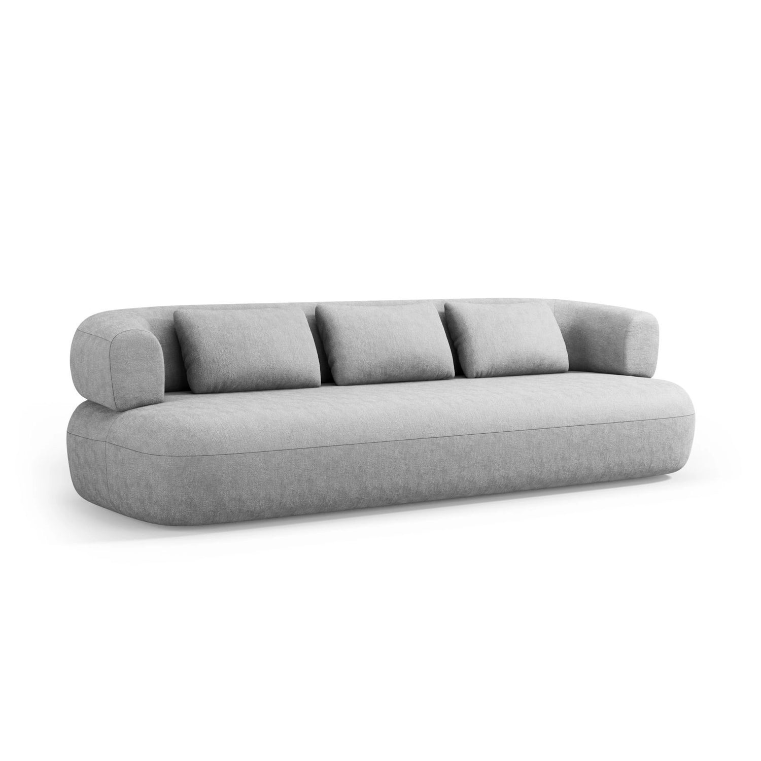Jenny 3-Sitzer Sofa aus Chenille in Silber (Perfect Harmony 85), 200x90 cm von Micadoni – Bild 3