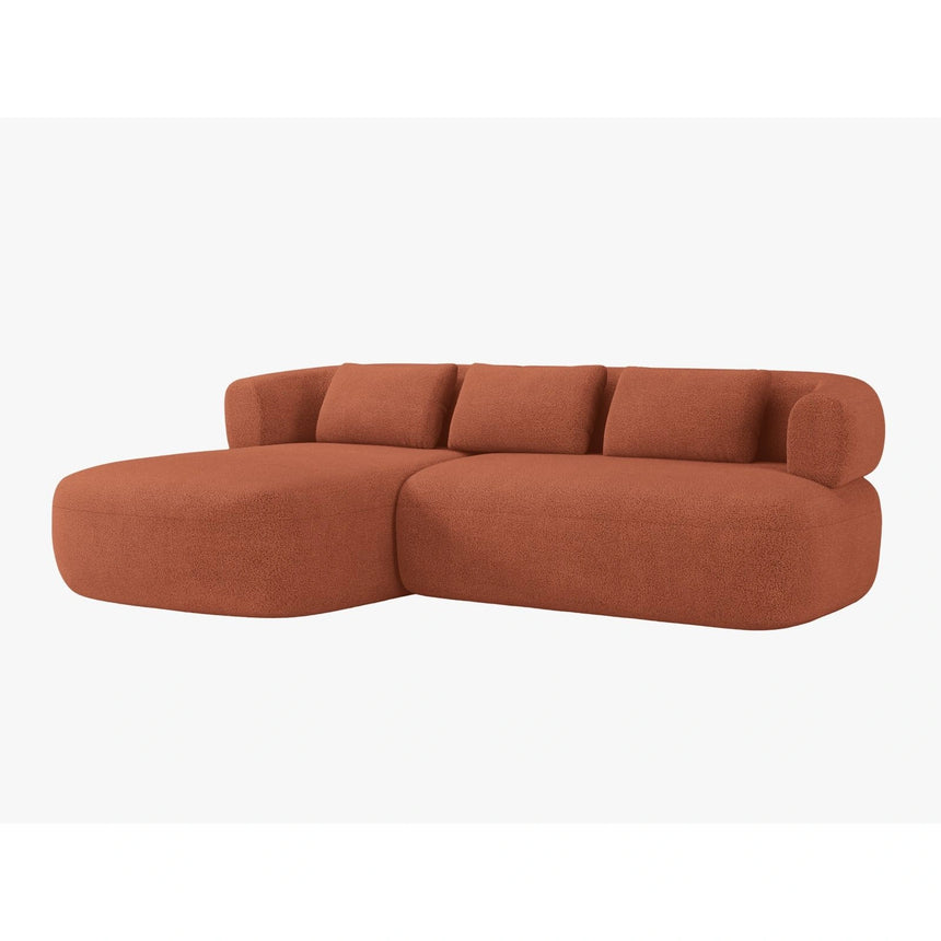 Jenny 5-Sitzer Ecksofa, Linke Seite, aus Boucle in Brick (Now or Never 54), 225x145 cm von Micadoni – Bild 2