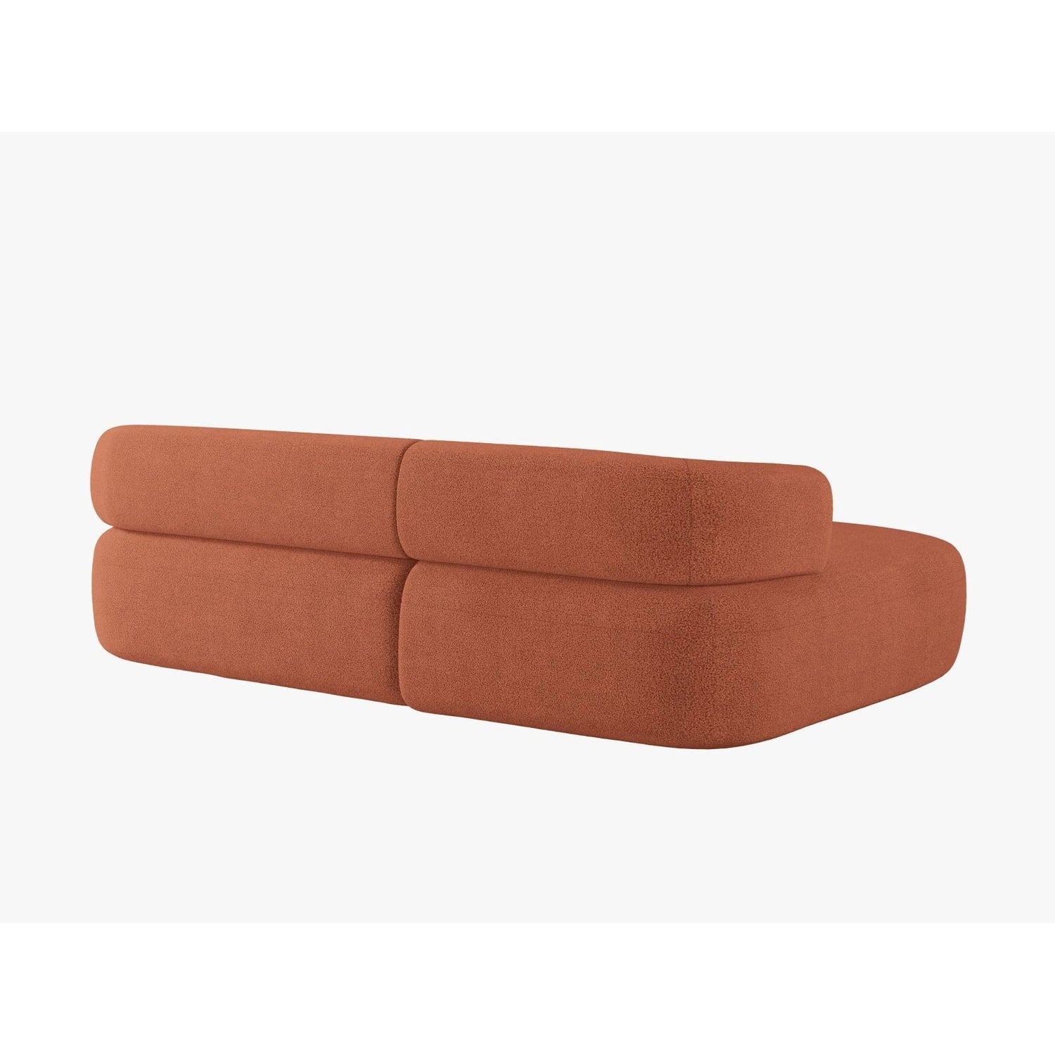 Jenny 5-Sitzer Ecksofa, Linke Seite, aus Boucle in Brick (Now or Never 54), 225x145 cm von Micadoni – Bild 4