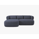 Jenny 5-Sitzer Ecksofa, Linke Seite, aus Boucle in Dunkelblau (Now or Never 79), 200x145 cm von Micadoni – Bild 1