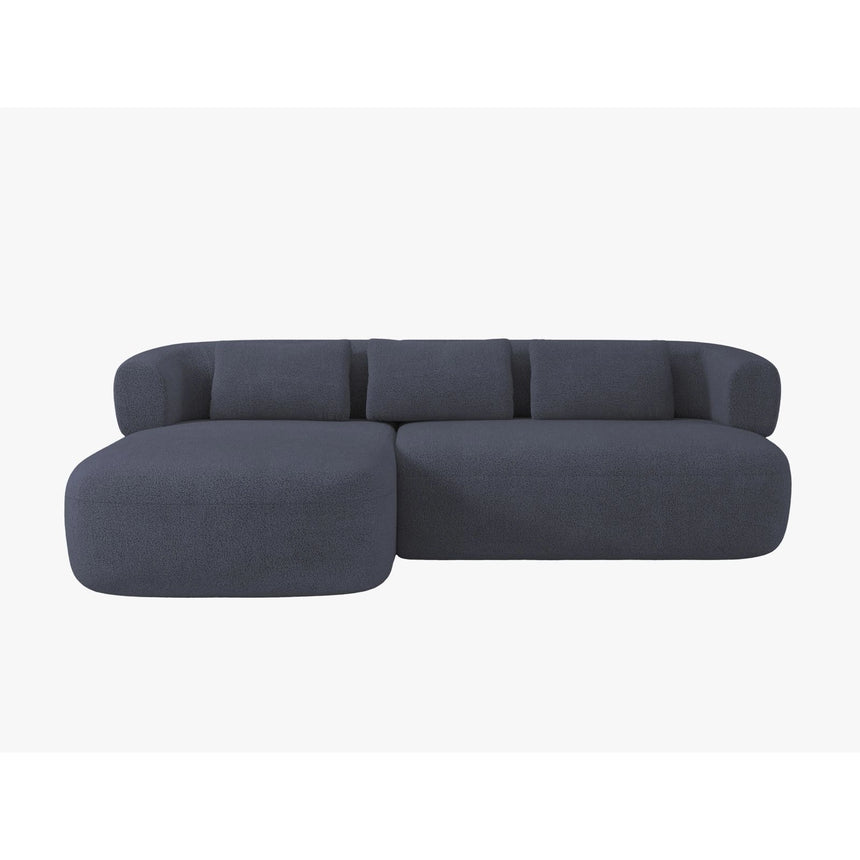 Jenny 5-Sitzer Ecksofa, Linke Seite, aus Boucle in Dunkelblau (Now or Never 79), 225x145 cm von Micadoni – Bild 1