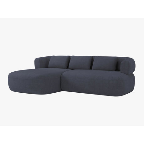 Jenny 5-Sitzer Ecksofa, Linke Seite, aus Boucle in Dunkelblau (Now or Never 79), 225x145 cm von Micadoni – Bild 2