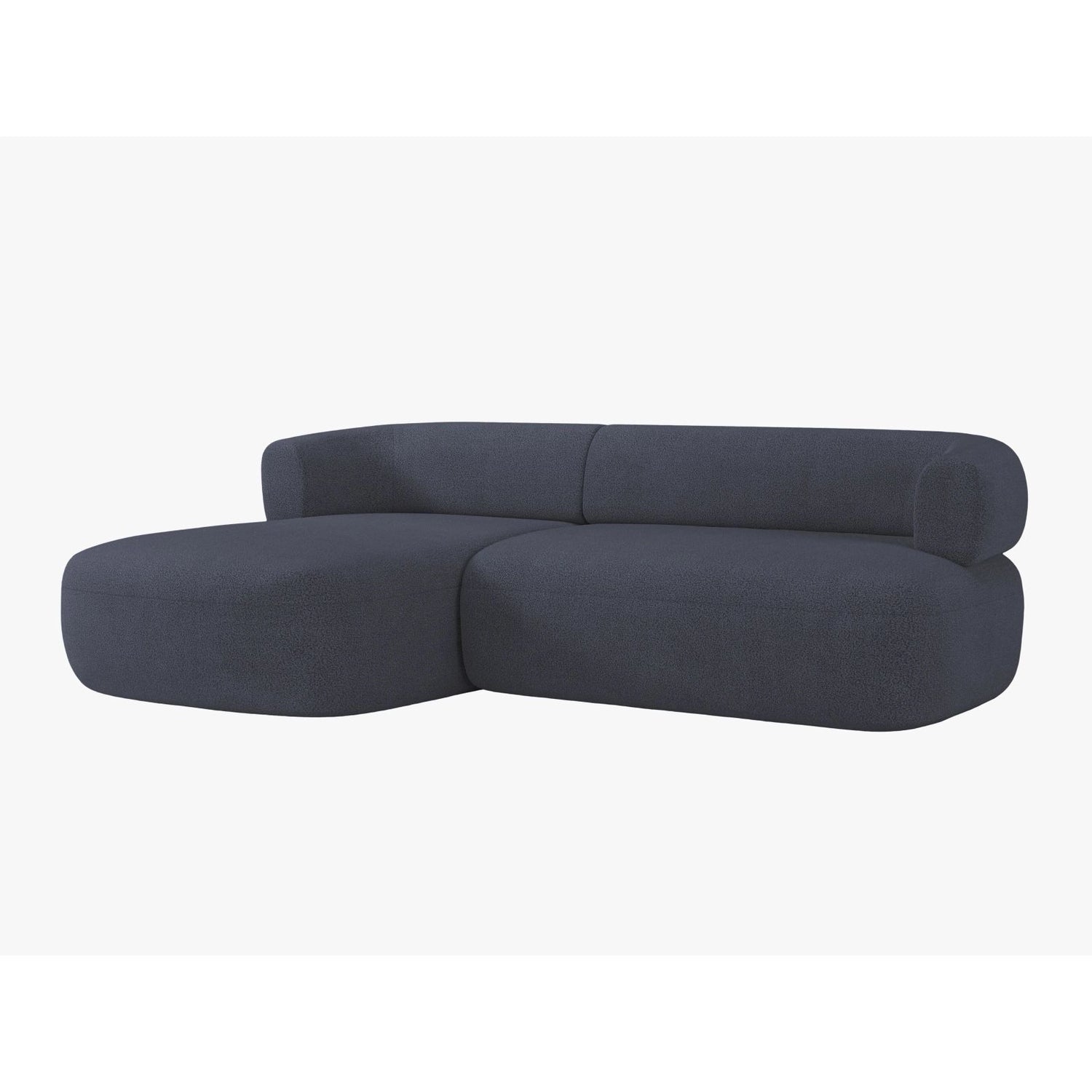 Jenny 5-Sitzer Ecksofa, Linke Seite, aus Boucle in Dunkelblau (Now or Never 79), 225x145 cm von Micadoni – Bild 3