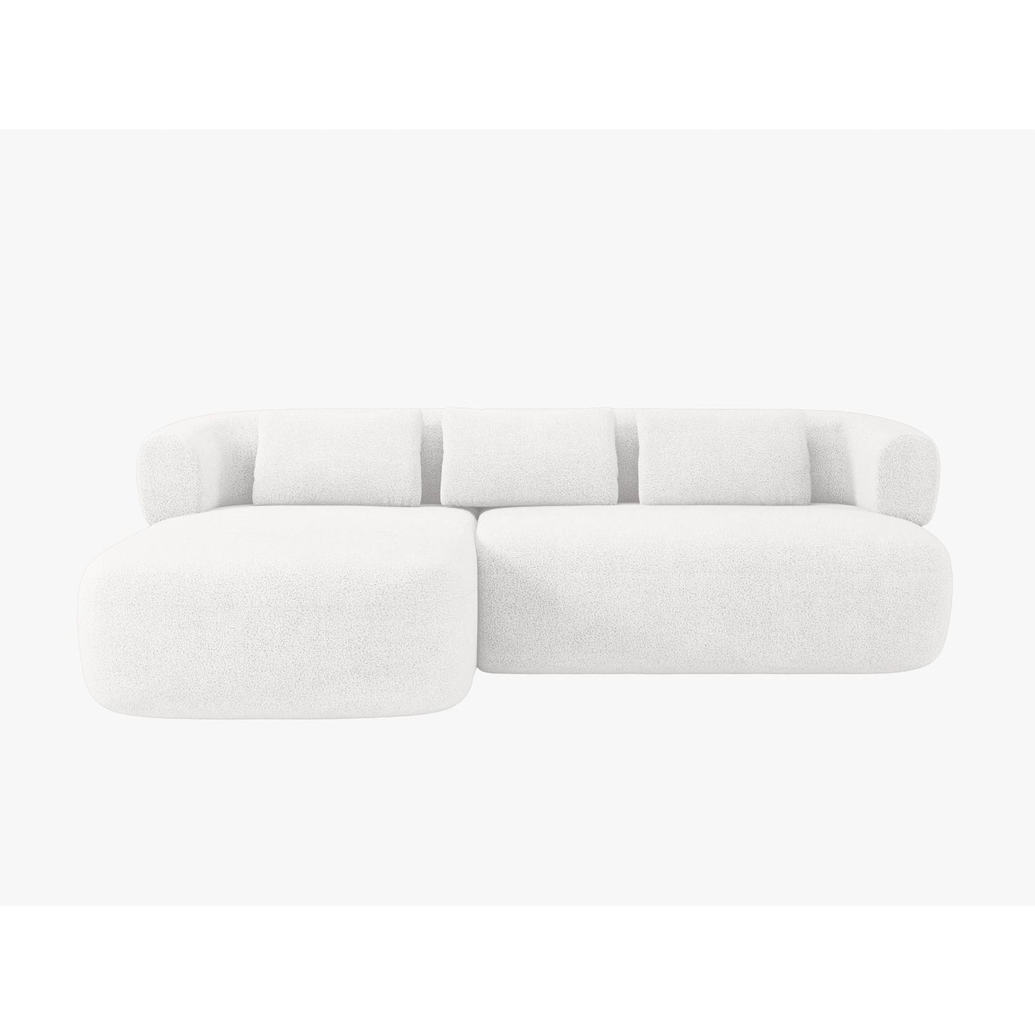 Jenny 5-Sitzer Ecksofa, Linke Seite, aus Boucle in Elfenbein (Now or Never 01), 225x145 cm von Micadoni – Bild 1