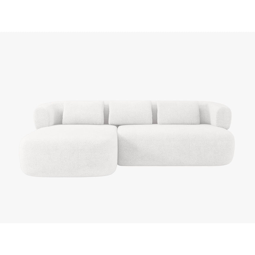 Jenny 5-Sitzer Ecksofa, Linke Seite, aus Boucle in Elfenbein (Now or Never 01), 225x145 cm von Micadoni – Bild 1
