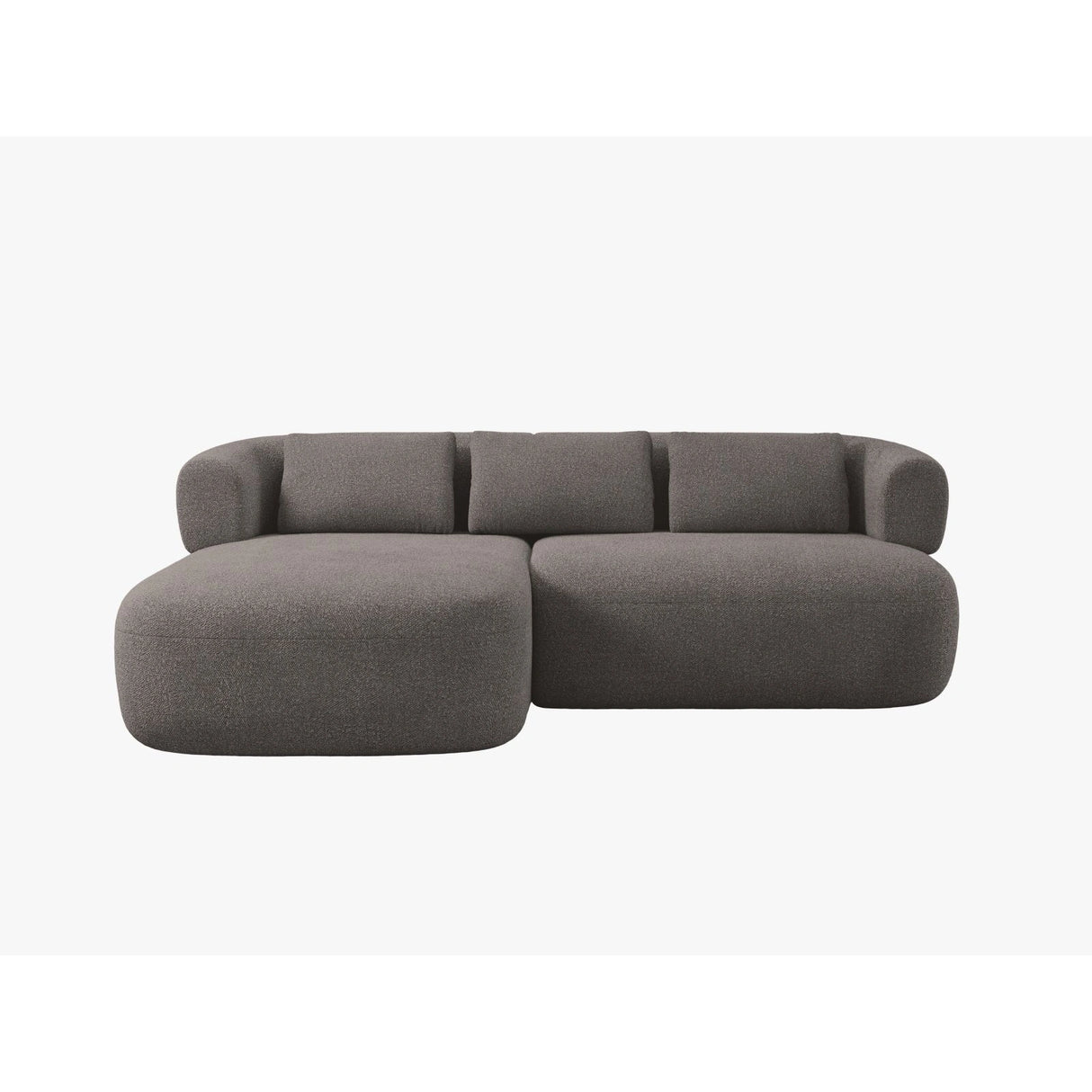 Jenny 5-Sitzer Ecksofa, Linke Seite, aus Boucle in Grau (Now or Never 92), 200x145 cm von Micadoni – Bild 1