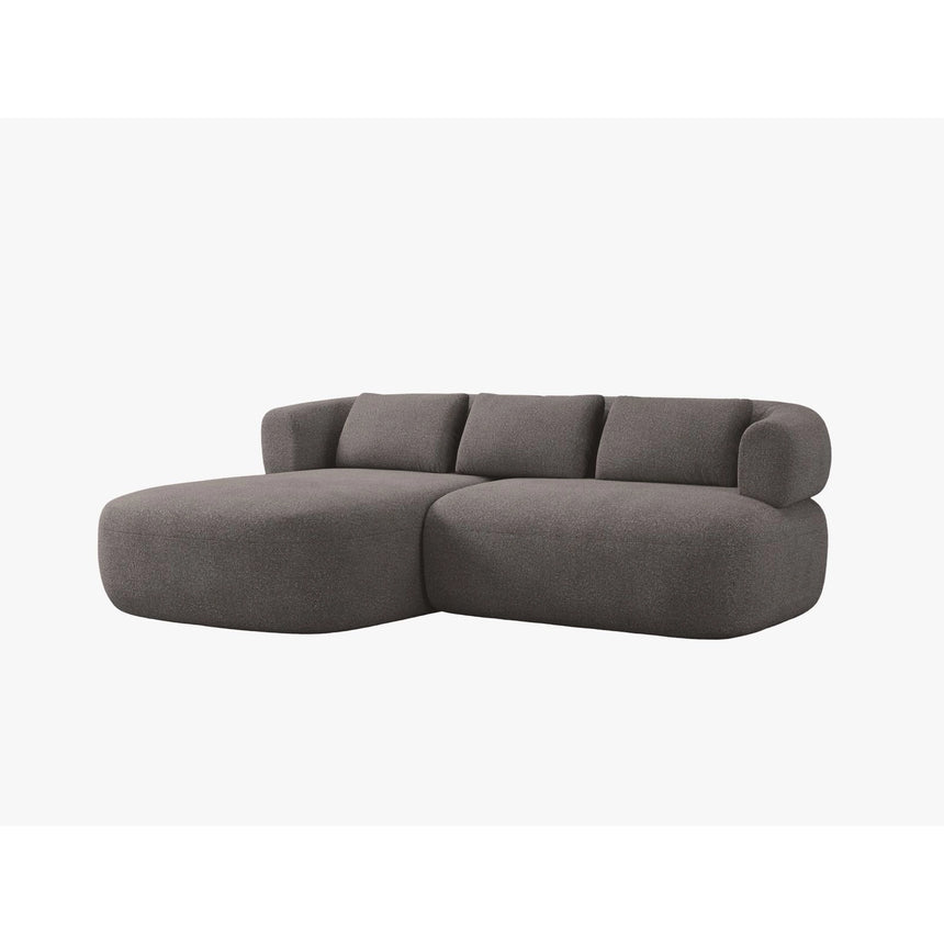 Jenny 5-Sitzer Ecksofa, Linke Seite, aus Boucle in Grau (Now or Never 92), 200x145 cm von Micadoni – Bild 2
