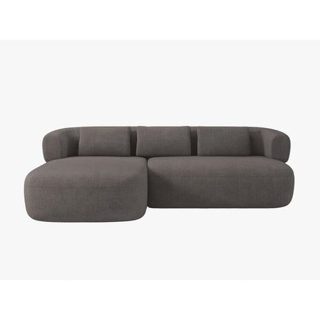Jenny 5-Sitzer Ecksofa, Linke Seite, aus Boucle in Grau (Now or Never 92), 225x145 cm von Micadoni – Bild 1