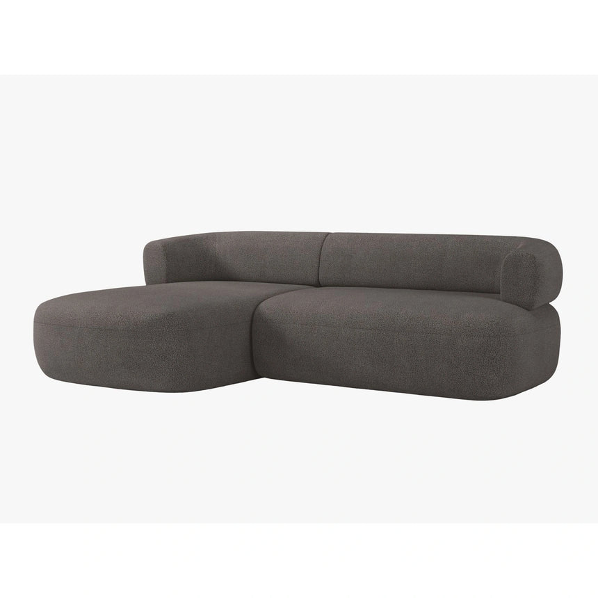 Jenny 5-Sitzer Ecksofa, Linke Seite, aus Boucle in Grau (Now or Never 92), 225x145 cm von Micadoni – Bild 3
