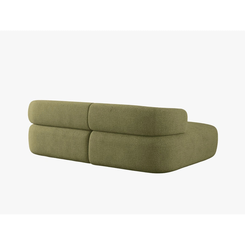 Jenny 5-Sitzer Ecksofa, Linke Seite, aus Boucle in Grün (Now or Never 38), 200x145 cm von Micadoni – Bild 4
