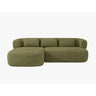Jenny 5-Sitzer Ecksofa, Linke Seite, aus Boucle in Grün (Now or Never 38), 225x145 cm von Micadoni – Bild 1