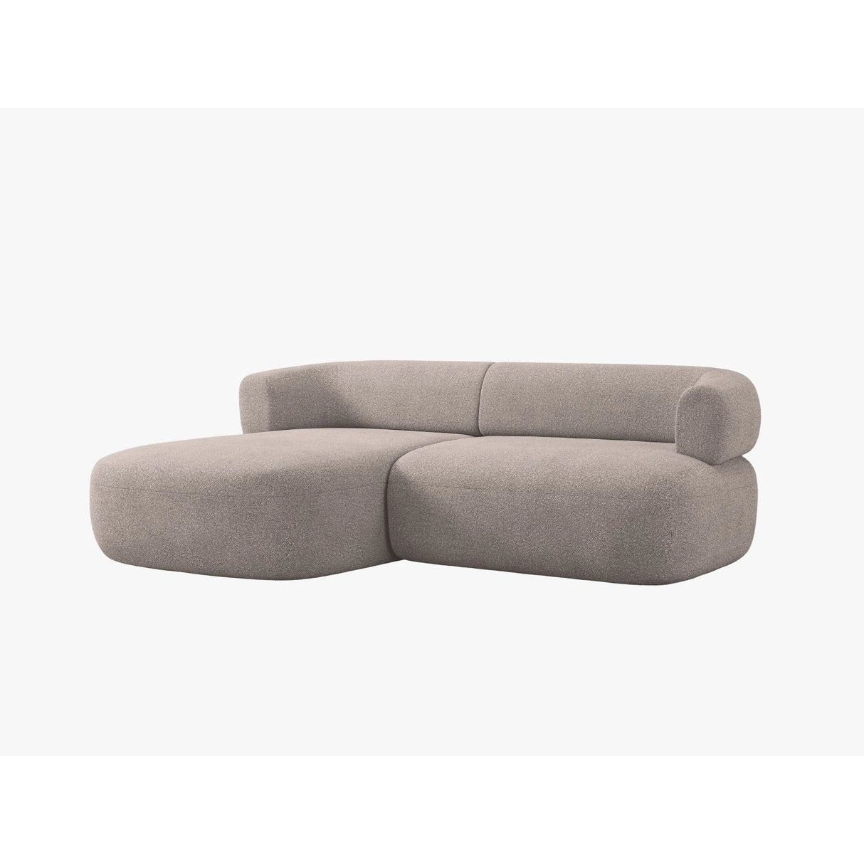 Jenny 5-Sitzer Ecksofa, Linke Seite, aus Boucle in Hellbraun (Now or Never 16), 200x145 cm von Micadoni – Bild 3