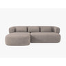 Jenny 5-Sitzer Ecksofa, Linke Seite, aus Boucle in Hellbraun (Now or Never 16), 225x145 cm von Micadoni – Bild 1