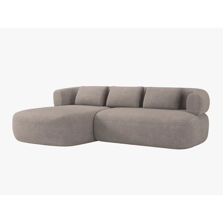 Jenny 5-Sitzer Ecksofa, Linke Seite, aus Boucle in Hellbraun (Now or Never 16), 225x145 cm von Micadoni – Bild 2