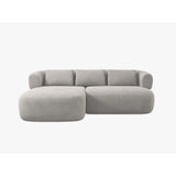 Jenny 5-Sitzer Ecksofa, Linke Seite, aus Boucle in Hellgrau (Now or Never 83), 200x145 cm von Micadoni – Bild 1