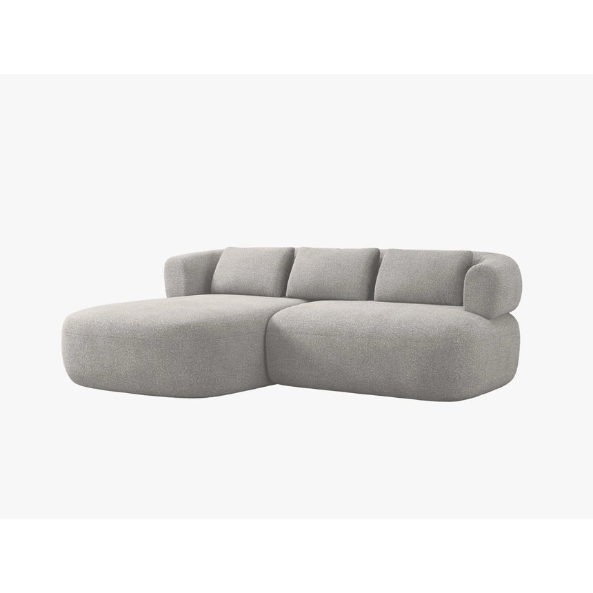 Jenny 5-Sitzer Ecksofa, Linke Seite, aus Boucle in Hellgrau (Now or Never 83), 200x145 cm von Micadoni – Bild 2