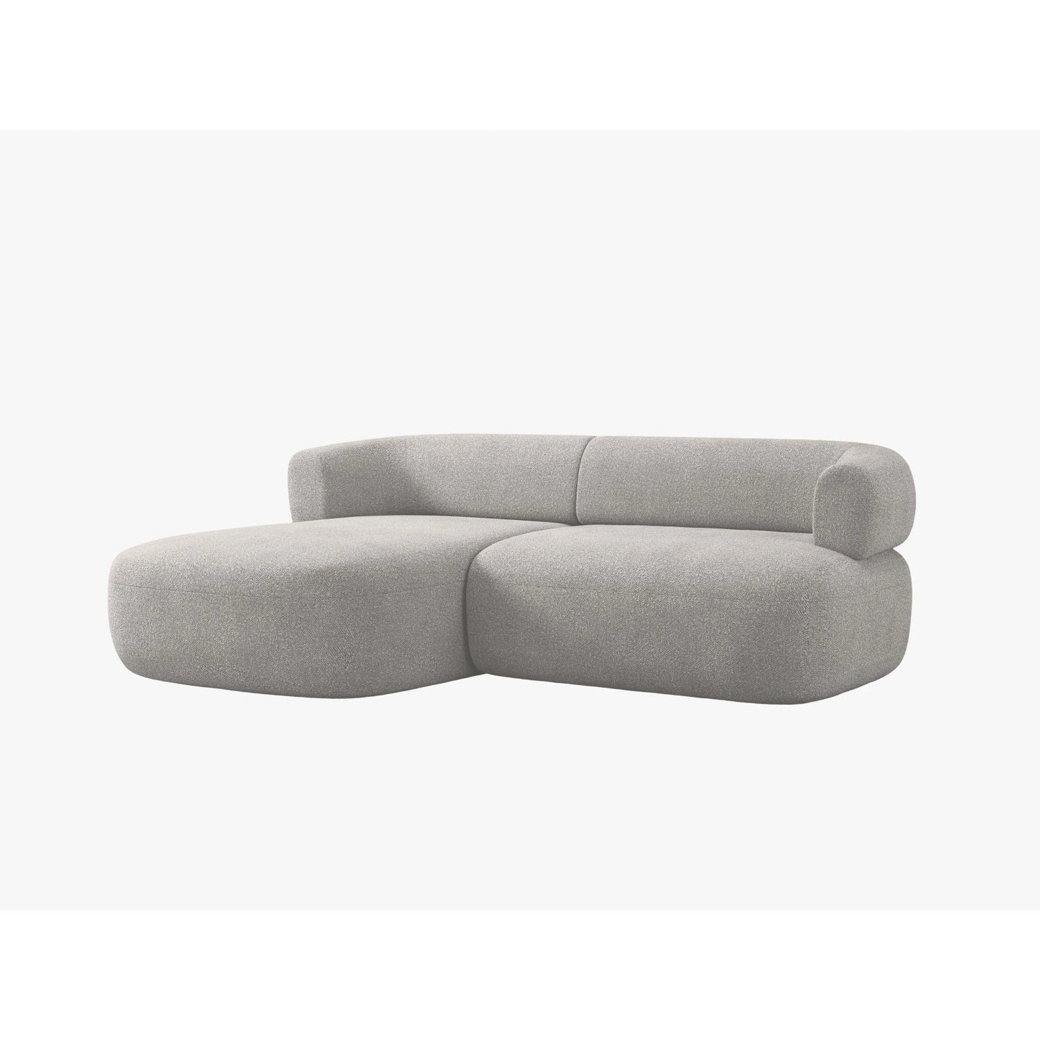 Jenny 5-Sitzer Ecksofa, Linke Seite, aus Boucle in Hellgrau (Now or Never 83), 200x145 cm von Micadoni – Bild 3