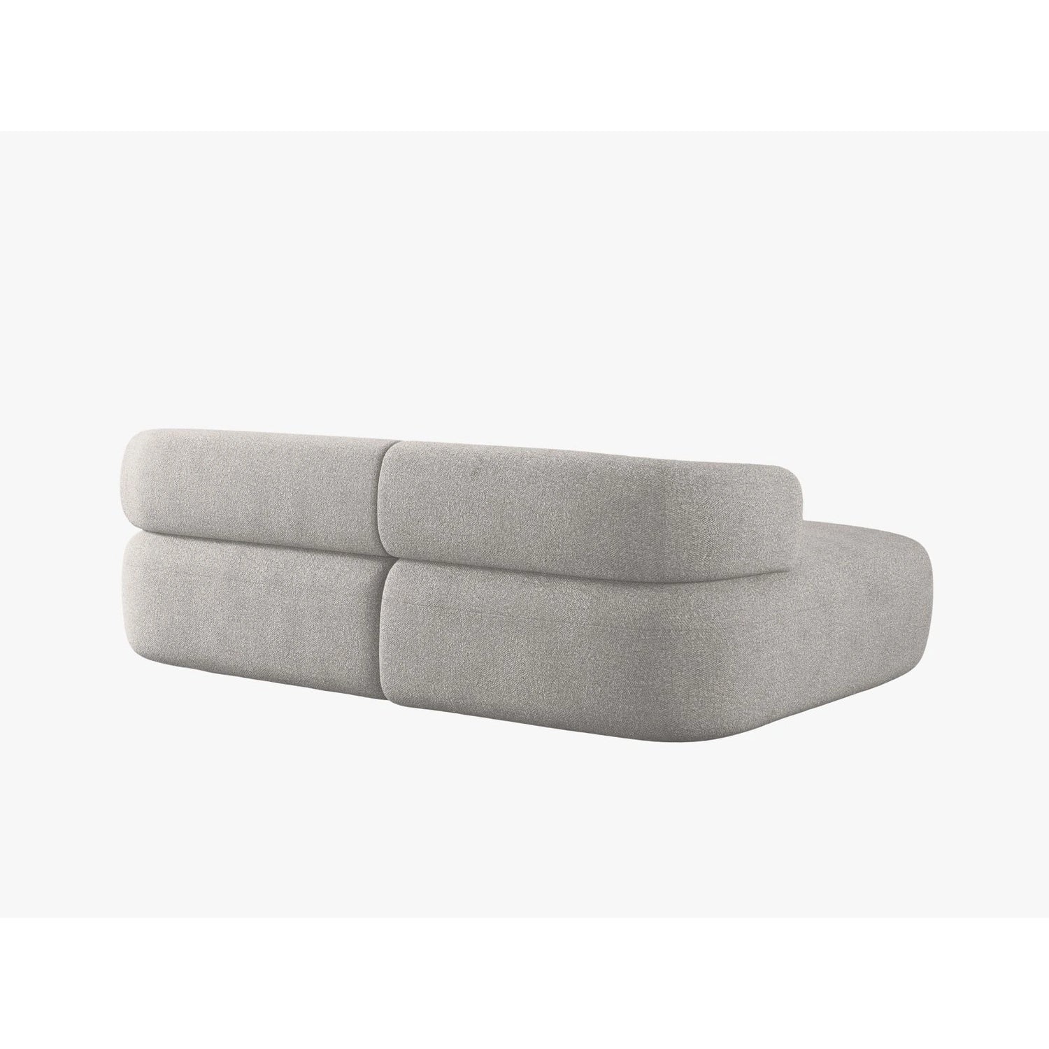Jenny 5-Sitzer Ecksofa, Linke Seite, aus Boucle in Hellgrau (Now or Never 83), 200x145 cm von Micadoni – Bild 4