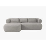 Jenny 5-Sitzer Ecksofa, Linke Seite, aus Boucle in Hellgrau (Now or Never 83), 225x145 cm von Micadoni – Bild 1