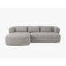 Jenny 5-Sitzer Ecksofa, Linke Seite, aus Boucle in Hellgrau (Now or Never 83), 225x145 cm von Micadoni – Bild 1
