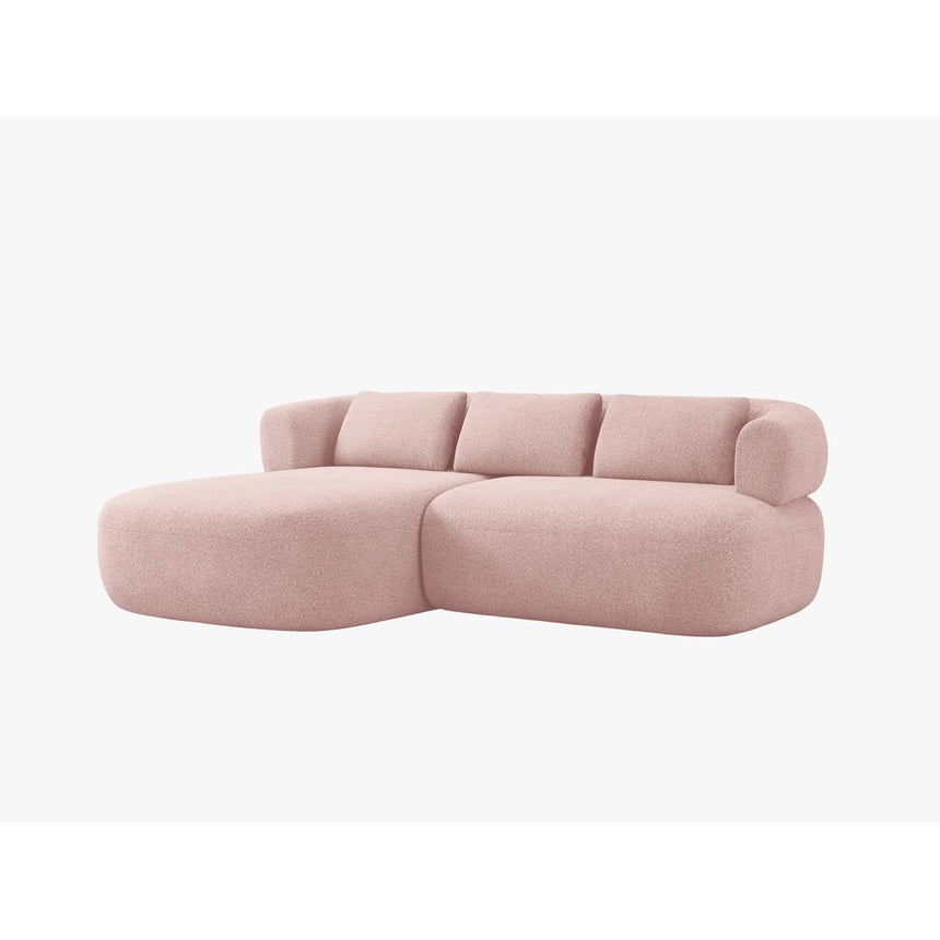Jenny 5-Sitzer Ecksofa, Linke Seite, aus Boucle in Puderrosa (Now or Never 61), 200x145 cm von Micadoni – Bild 2