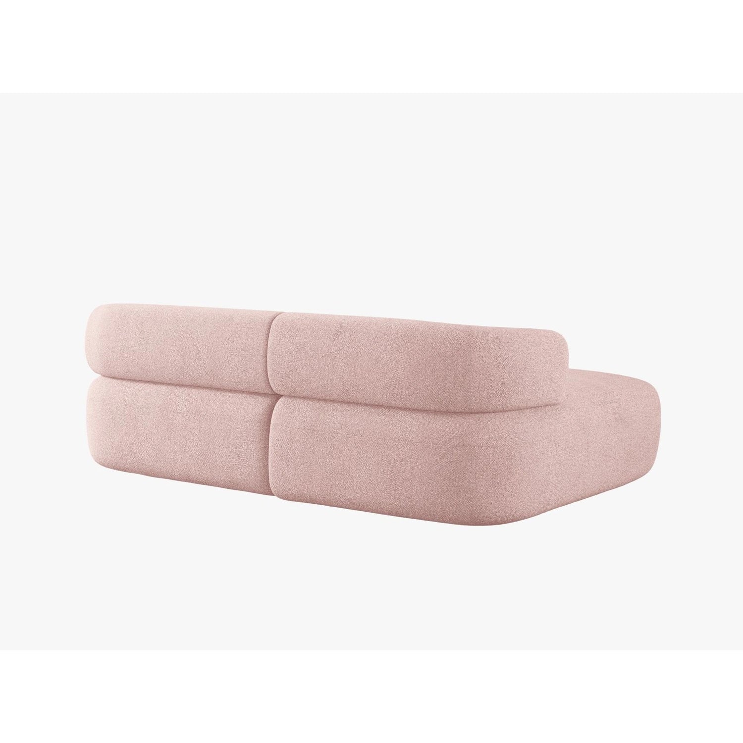 Jenny 5-Sitzer Ecksofa, Linke Seite, aus Boucle in Puderrosa (Now or Never 61), 200x145 cm von Micadoni – Bild 4