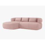 Jenny 5-Sitzer Ecksofa, Linke Seite, aus Boucle in Puderrosa (Now or Never 61), 225x145 cm von Micadoni – Bild 2