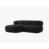Jenny 5-Sitzer Ecksofa, Linke Seite, aus Boucle in Schwarz (Now or Never 100), 200x145 cm von Micadoni – Bild 2