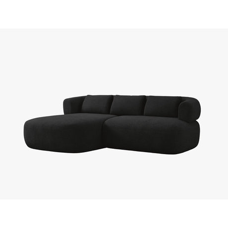 Jenny 5-Sitzer Ecksofa, Linke Seite, aus Boucle in Schwarz (Now or Never 100), 200x145 cm von Micadoni – Bild 2