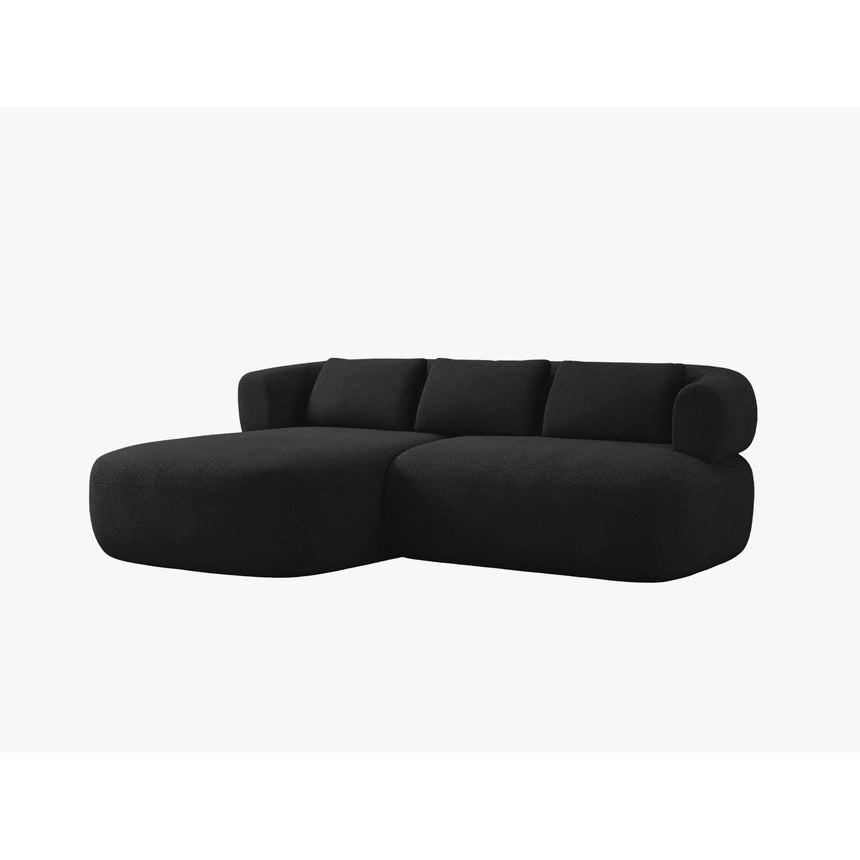 Jenny 5-Sitzer Ecksofa, Linke Seite, aus Boucle in Schwarz (Now or Never 100), 200x145 cm von Micadoni – Bild 2