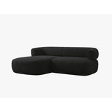 Jenny 5-Sitzer Ecksofa, Linke Seite, aus Boucle in Schwarz (Now or Never 100), 200x145 cm von Micadoni – Bild 3