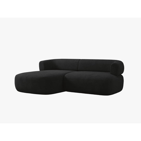 Jenny 5-Sitzer Ecksofa, Linke Seite, aus Boucle in Schwarz (Now or Never 100), 200x145 cm von Micadoni – Bild 3