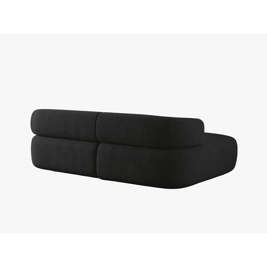 Jenny 5-Sitzer Ecksofa, Linke Seite, aus Boucle in Schwarz (Now or Never 100), 200x145 cm von Micadoni – Bild 4