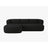 Jenny 5-Sitzer Ecksofa, Linke Seite, aus Boucle in Schwarz (Now or Never 100), 225x145 cm von Micadoni – Bild 1
