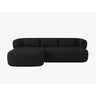Jenny 5-Sitzer Ecksofa, Linke Seite, aus Boucle in Schwarz (Now or Never 100), 225x145 cm von Micadoni – Bild 1