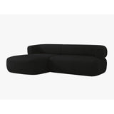Jenny 5-Sitzer Ecksofa, Linke Seite, aus Boucle in Schwarz (Now or Never 100), 225x145 cm von Micadoni – Bild 3