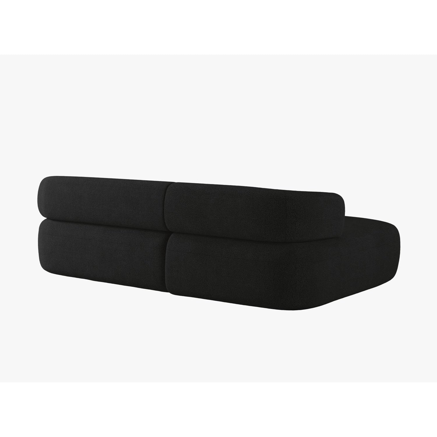 Jenny 5-Sitzer Ecksofa, Linke Seite, aus Boucle in Schwarz (Now or Never 100), 225x145 cm von Micadoni – Bild 4
