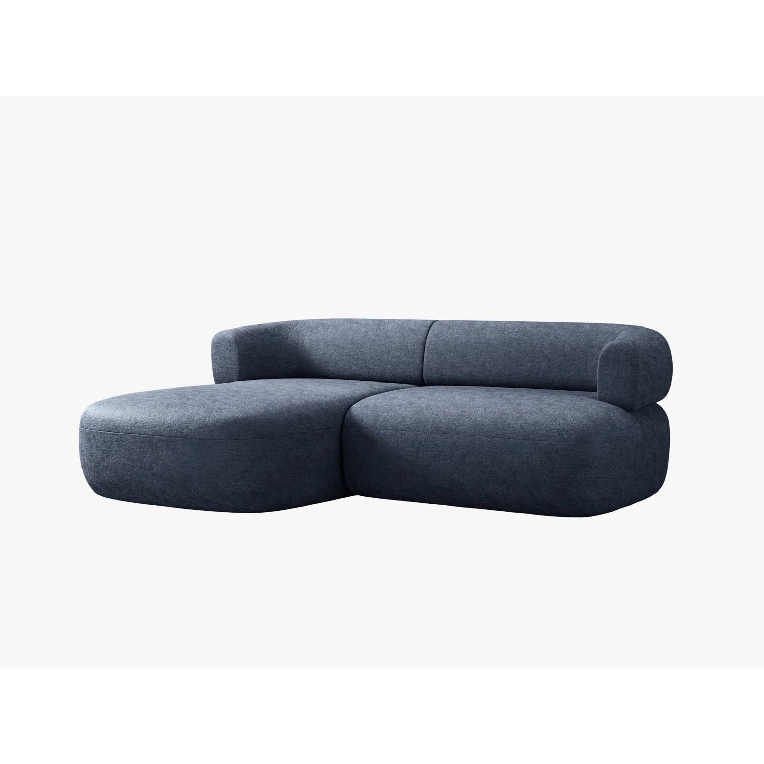 Jenny 5-Sitzer Ecksofa, Linke Seite, aus Chenille in Dunkelblau (Perfect Harmony 77), 200x145 cm von Micadoni – Bild 3