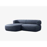 Jenny 5-Sitzer Ecksofa, Linke Seite, aus Chenille in Dunkelblau (Perfect Harmony 77), 200x145 cm von Micadoni – Bild 3