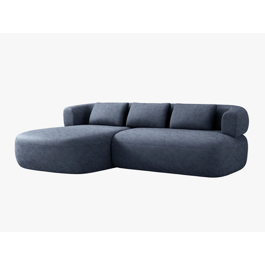 Jenny 5-Sitzer Ecksofa, Linke Seite, aus Chenille in Dunkelblau (Perfect Harmony 77), 225x145 cm von Micadoni – Bild 2