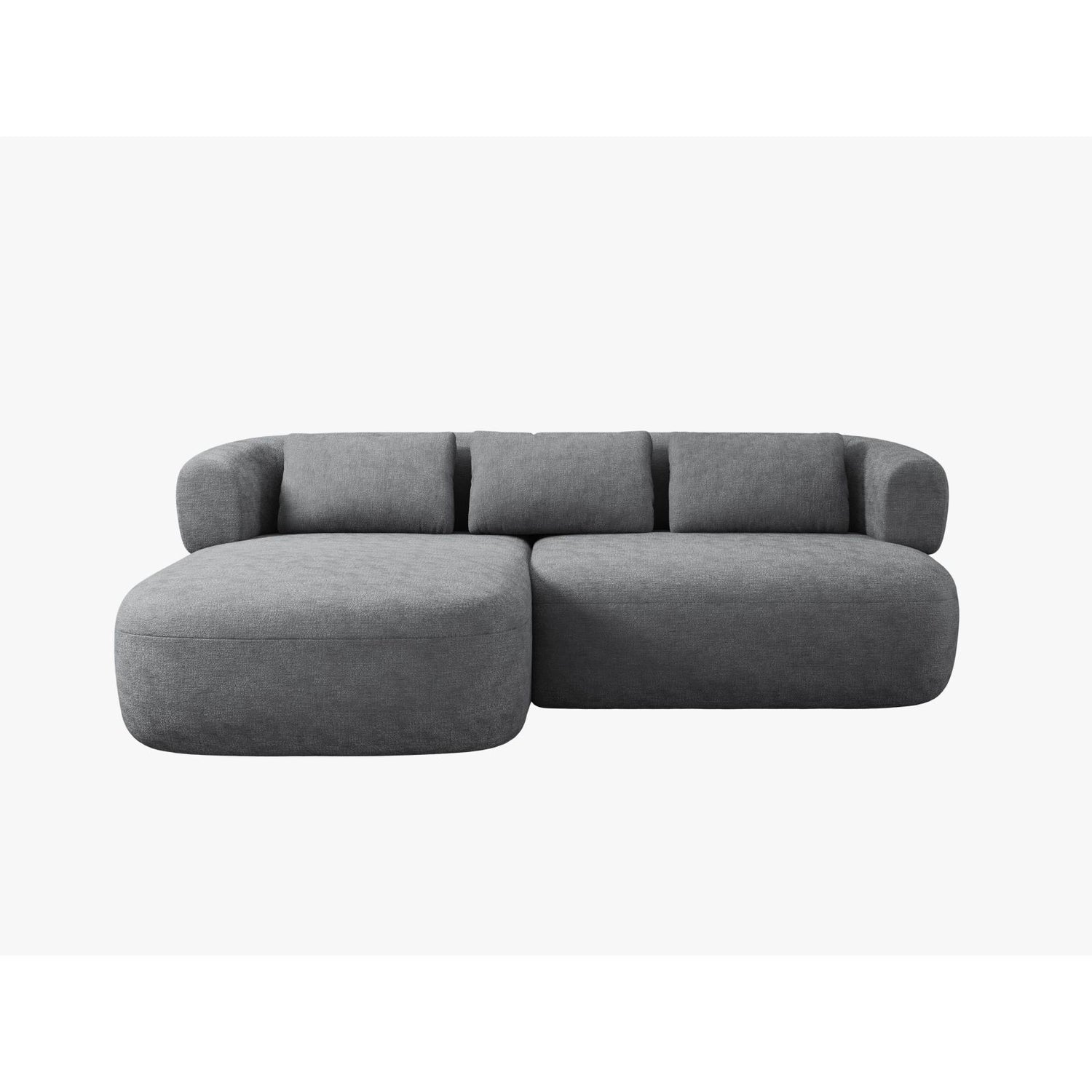 Jenny 5-Sitzer Ecksofa, Linke Seite, aus Chenille in Dunkelgrau (Perfect Harmony 90), 200x145 cm von Micadoni – Bild 1