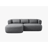 Jenny 5-Sitzer Ecksofa, Linke Seite, aus Chenille in Dunkelgrau (Perfect Harmony 90), 200x145 cm von Micadoni – Bild 1